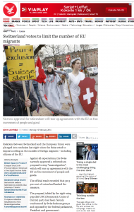 Yes Swiss vote against “mass migration” will impact MEP elections in May