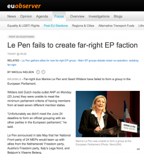 Marine Le Pen fails to form the far-right European Alliance for Freedom